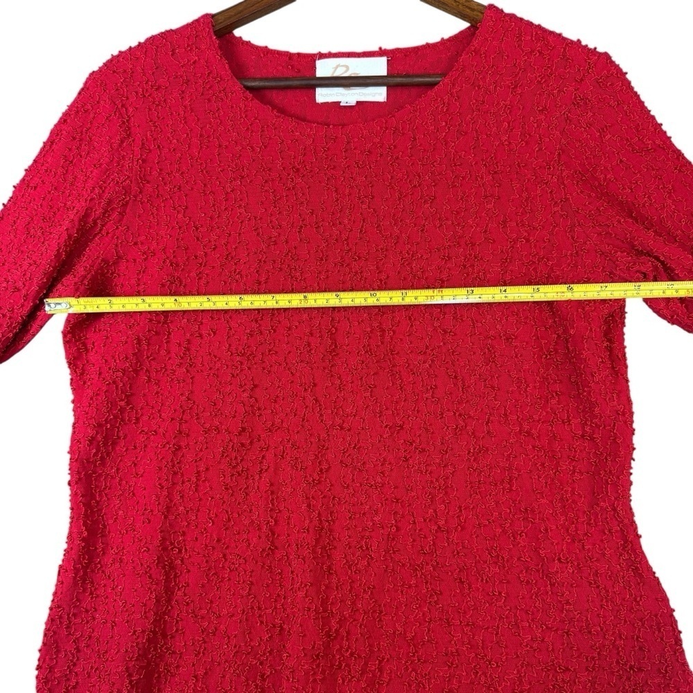 Vintage Robin Clayton Designs Festive Holiday Embroidered Red Shirt Woman’s L - Picture 10 of 14